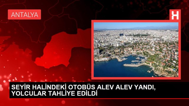 SEYİR HALİNDEKİ OTOBÜS ALEV ALEV YANDI, YOLCULAR TAHLİYE EDİLDİ