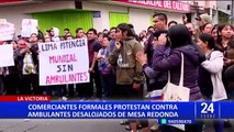 Cercado de Lima: comerciantes formales protestan por presencia de ambulantes