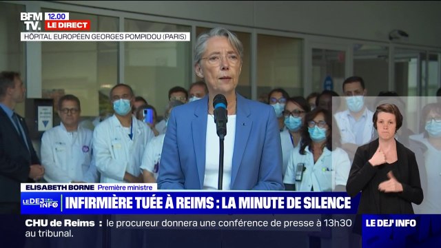 Élisabeth Borne: Toute la communauté des soignants est en deuil, tout notre pays a le cœur serré