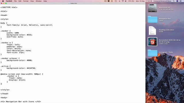 How to CODE a Responsive Navigation Menu with Icons Using HTML5 & CSS3 | New