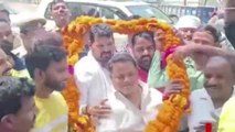 अयोध्या: सांसद बृजभूषण शरण सिंह का 11 किलो की माला पहना कर भव्य स्वागत