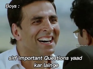 Boys and Girls in exams