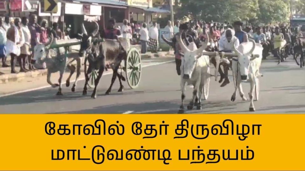திருமயம்: கோவில் திருவிழாவை முன்னிட்டு மாட்டு வண்டி பந்தயம்!