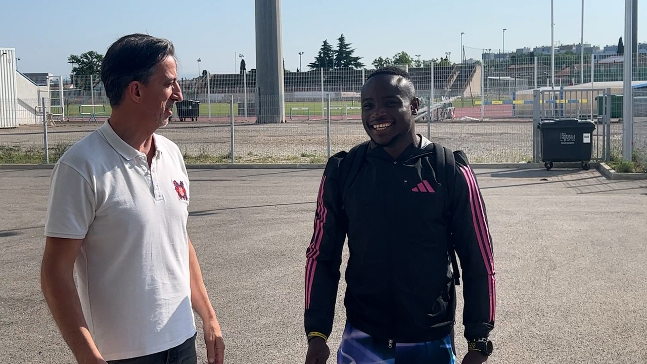 Interview maritima: le sprinteur kenyan Ferdinand Omanyala en stage de préparation à Miramas
