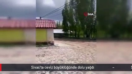 Sivas'ta ceviz büyüklüğünde dolu yağdı