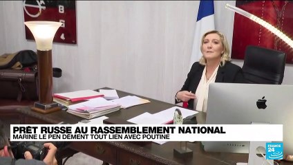 Prêt russe au Rassemblement national : Marine Le Pen dément tout lien avec V. Poutine