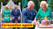 Camilla and Charles enjoy cutting cakes at the new Coronation Garden in Northern Ireland