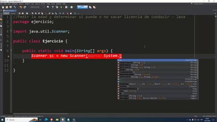 Pedir la edad y determinar si puede o no sacar licencia de conducir en Java