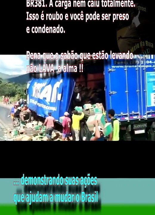 BR381: Povo roubando carga de SABÃO EM PÓ - Flagrante