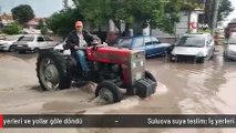 Suluova suya teslim: İş yerleri ve yollar göle döndü