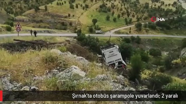 Şırnak'ta otobüs şarampole yuvarlandı: 2 yaralı