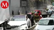 En CdMx, tráiler se queda sin frenos y choca contra varios vehículos a la altura de Puerta Santa Fe