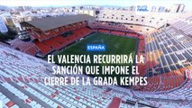 Fútbol | El Valencia recurrirá la sanción que impone el cierre de la grada Kempes