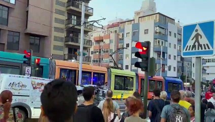 Aparatoso accidente del tranvía de Tenerife