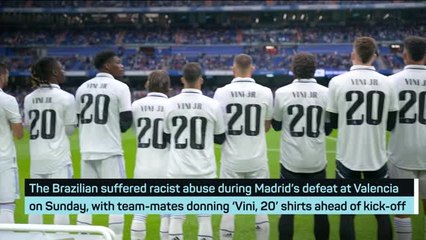 Download Video: Madrid and Vallecano show support for Vinicius Junior ahead of kick-off