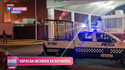 Incendio en refinería de Minatitlán deja 4 heridos