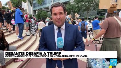 Informe desde Miami: activistas protestan contra la precandidatura de Ron DeSantis