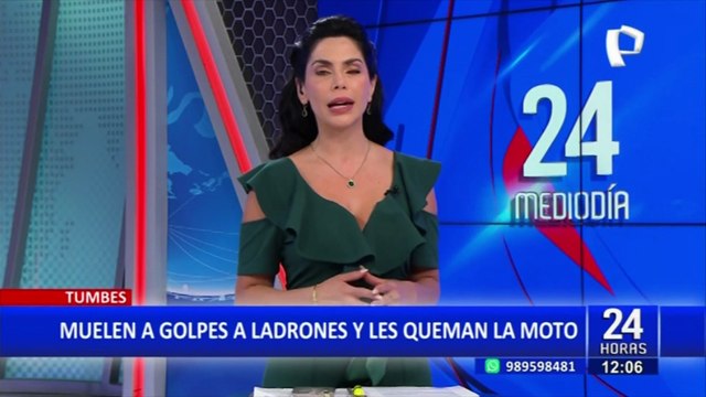 Tumbes: queman moto de asaltantes y los linchan por robar a una joven