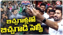 Vijay Antony Selfie With Beggars In Tirupati | V6 Teenmaar