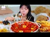 ASMR MUKBANG Cheese Hot dog, Fried Enoki Mushroom, Kimbap, Various Fries, Tteokbokki.