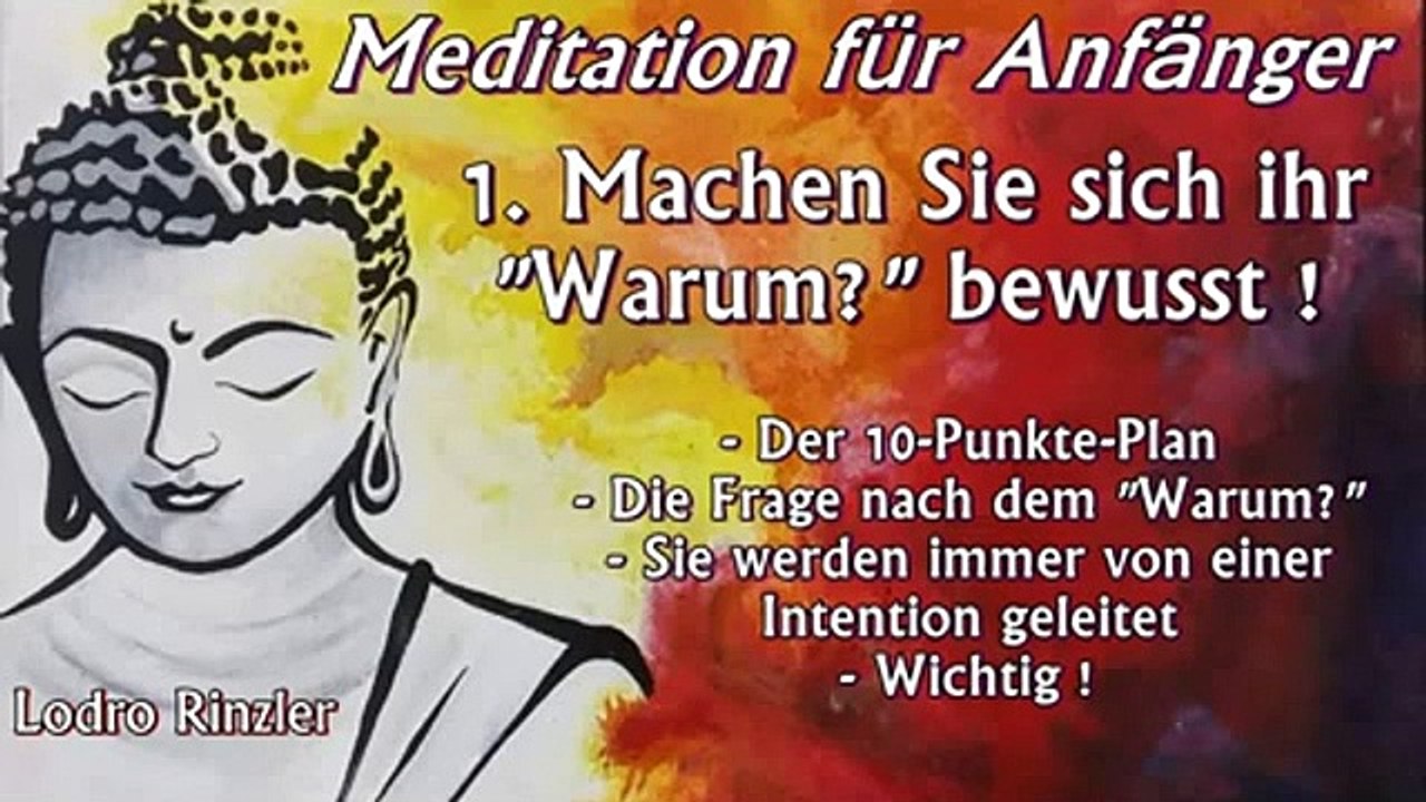 Meditation für Anfänger 01: Machen Sie sich ihr -Warum- bewusst ! - Lodro Rinzler