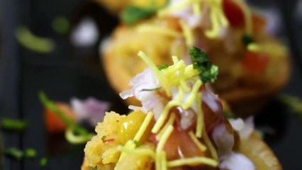 One bite papri chat recipe in Urdu and Hindi