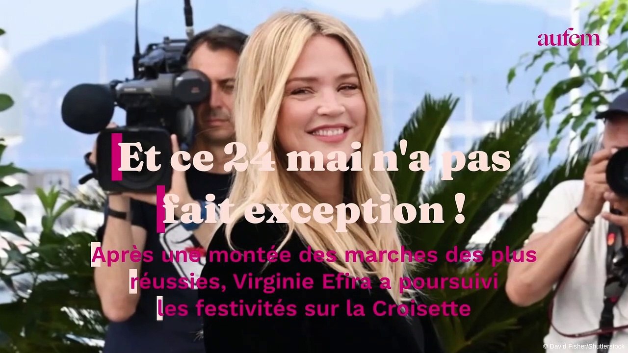 Cannes 2023 : Virginie Efira, future maman sublime dans une robe noire moulante à sequins