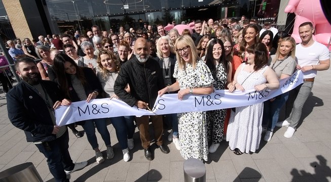 The official opening of the new M&S megastore at the White Rose Shopping Centre in Leeds