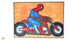 Spider-Man on a Motorcycles - Spiderman Coloring Pages - Avengers