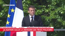 Hommage aux trois policiers tués : l'intégralité du discours d'Emmanuel Macron