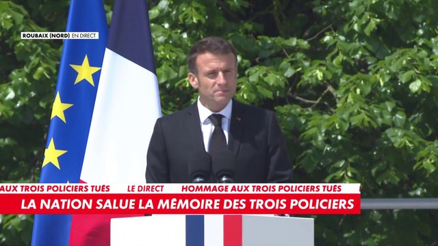 Hommage aux trois policiers tués : l'intégralité du discours d'Emmanuel Macron