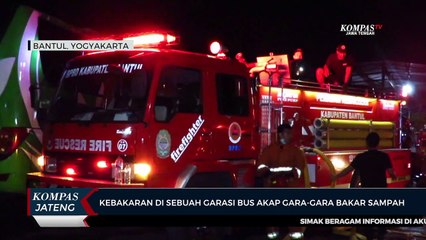 Gara-Gara Bakar Sampah, Garasi Bus AKAP Kebakaran