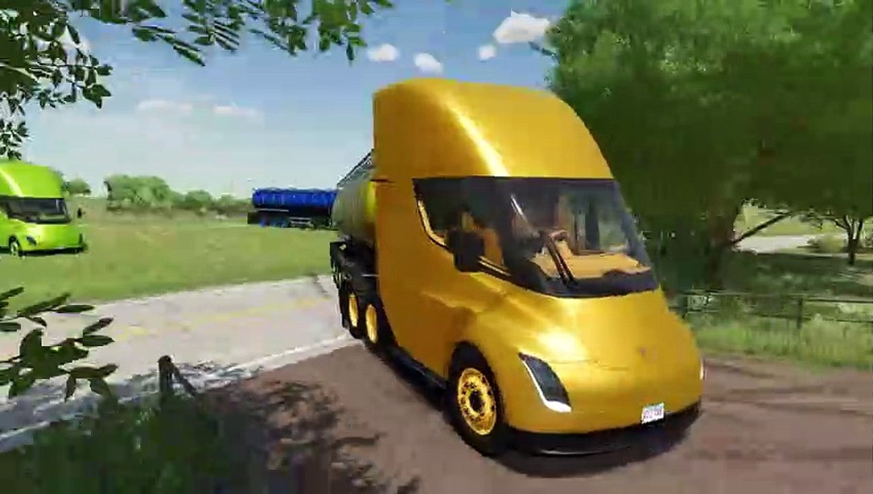 Farming Simulator 22 134 - COLORED TESLA SEMI TRUCK DEATH RUN