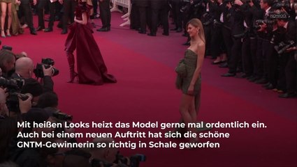 Stefanie Giesinger im Schlitzkleid - hier sieht man fast ihren Slip