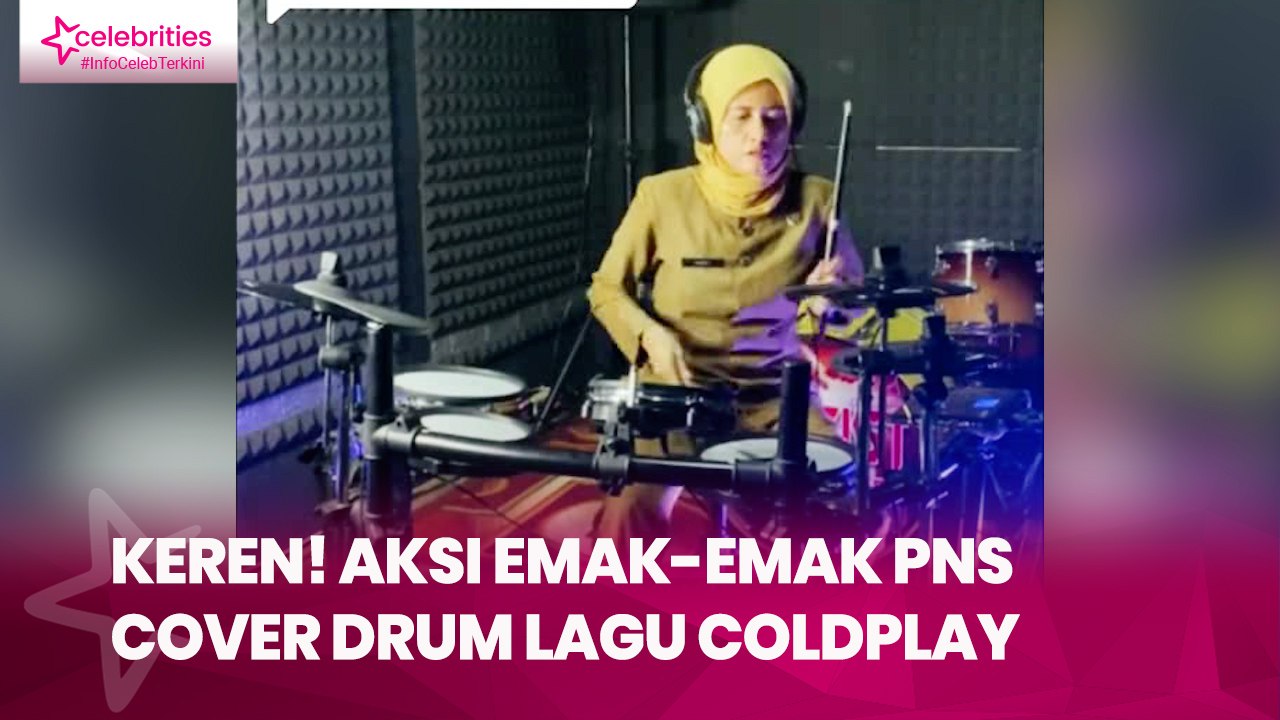 Keren! Aksi Emak-Emak PNS Cover Drum Lagu Coldplay
