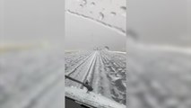 Una fuerte granizada sorprende a un piloto en Barajas