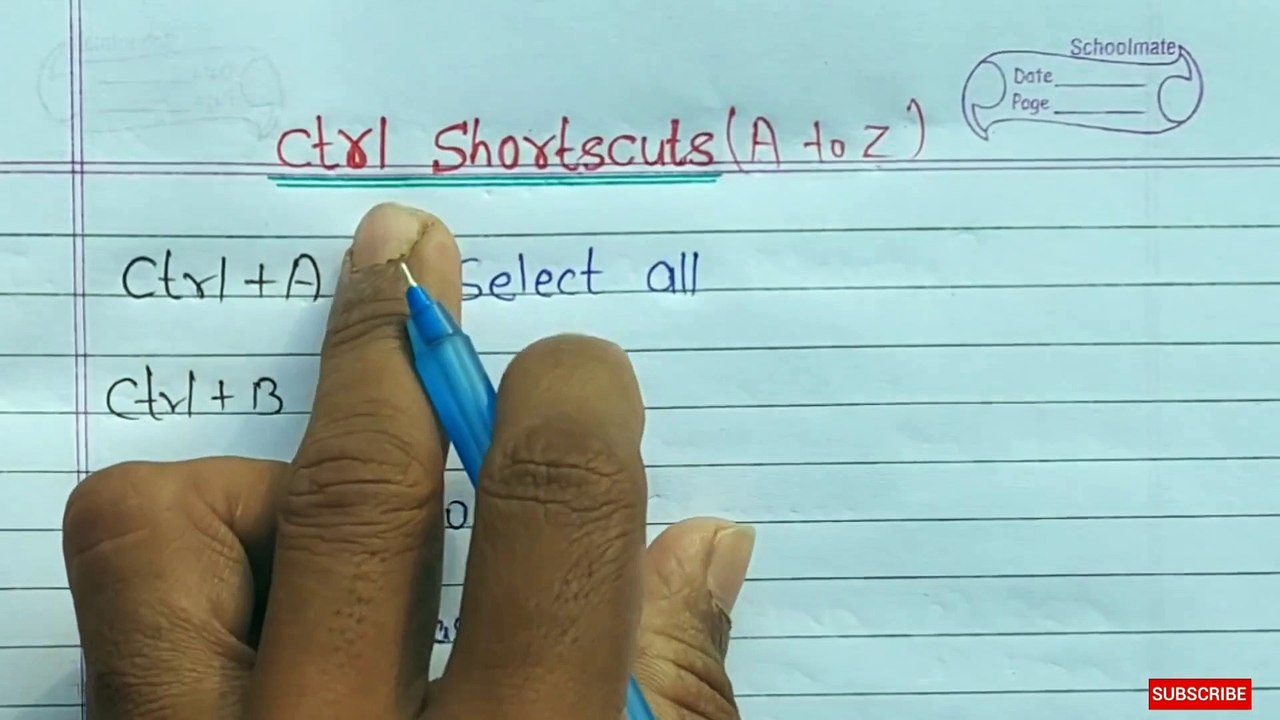 Ctrl a to z shortcut keys| CTRL Shortcut Keys of Computer