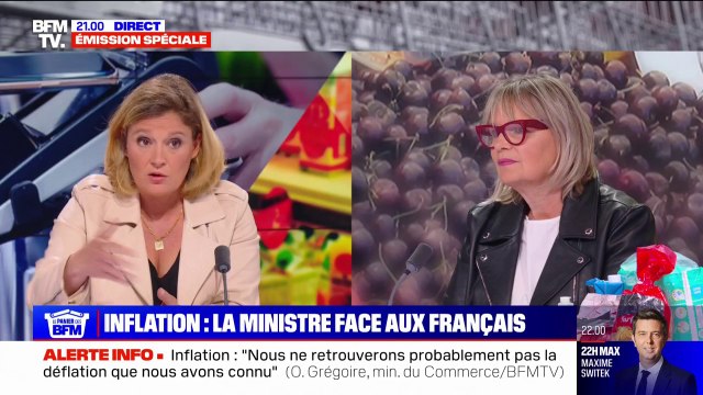 Quand je vais faire mes courses, je ne vois pas les paniers anti-inflation , Marie Flanquart, retraitée, interpelle la ministre du commerce, Olivia Grégoire