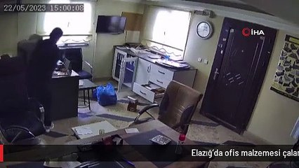 Elazığ'da ofis malzemesi çalan şüpheli kameralara yakalandı