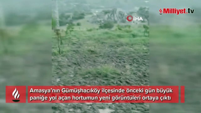 Amasya’da oluşan hortumun yeni görüntüleri ortaya çıktı