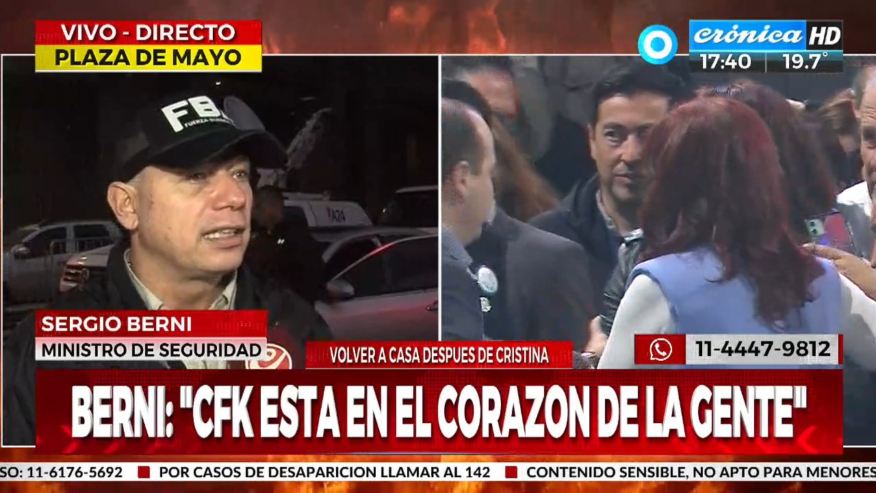 Sergio Berni con Crónica: "Me llena el pecho de orgullo haber acompañado un prócer como Néstor Kirchner"
