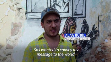'Using the walls': Yemen street artist chronicles war