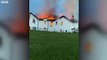 House fire at Capel Seion on Saturday 27 May 2023 - BBC/Charlie Morgan