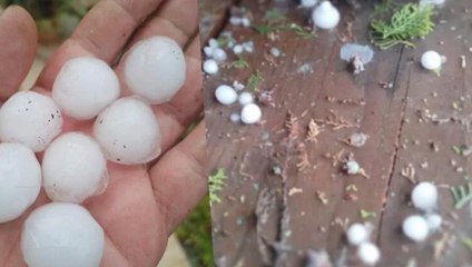 Ürdün'de ceviz büyüklüğünde dolu yağdı, araçlar hasar gördü