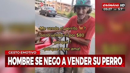Quiso comprarle el perro a un indigente y se negó: "No lo vendo porque él me ama"
