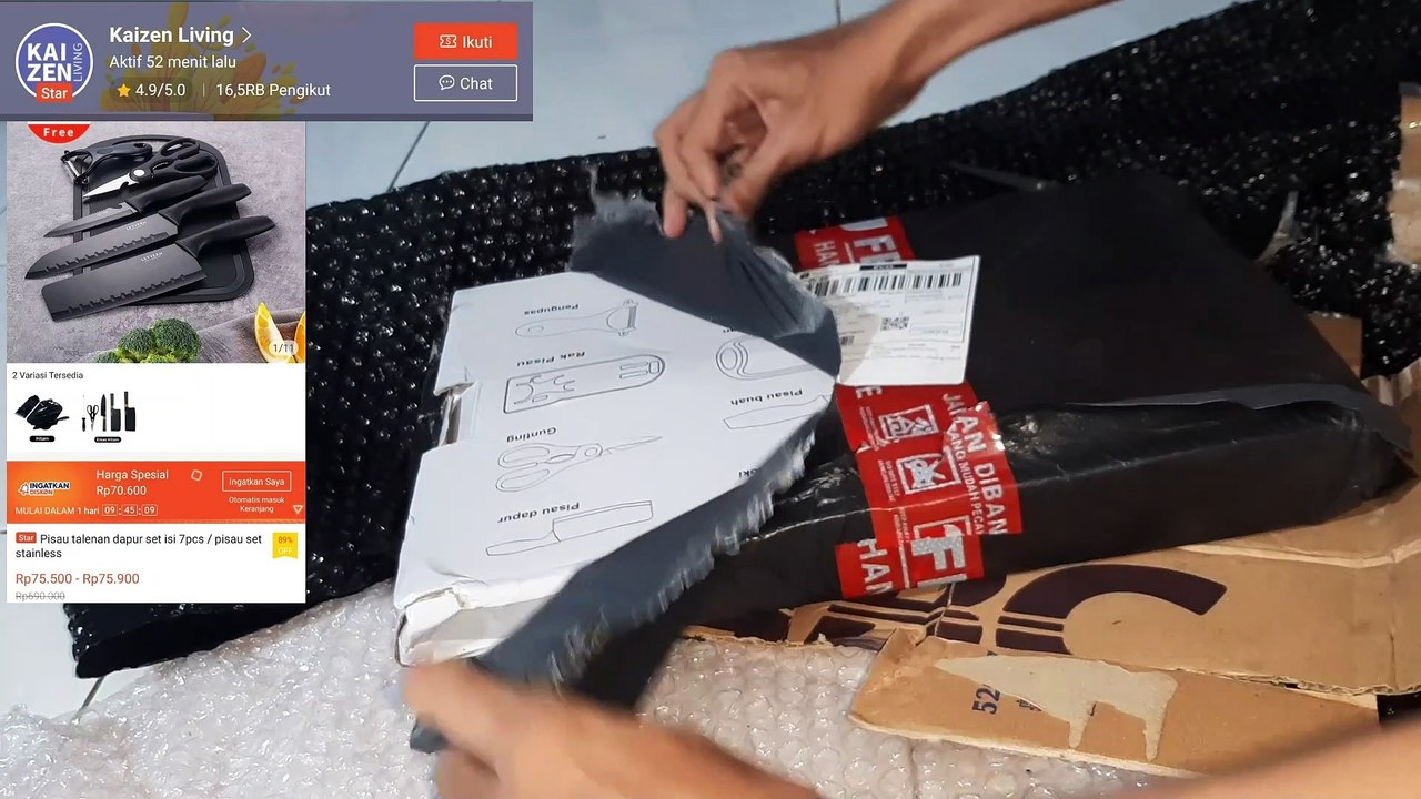 Unboxing Pisau Talenan Dapur Set 7 Pcs - Gilang Mbsnags
