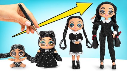 Métamorphose de Poupées en Mercredi : La Surprise de Sam et Sue! 🎨