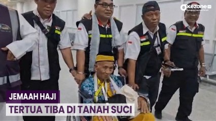 Sosok Mbah Harun Jemaah Haji Tertua Tiba di Tanah Suci
