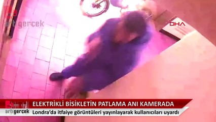 Londra'da elektrikli bisikletin patlama anları kamerada