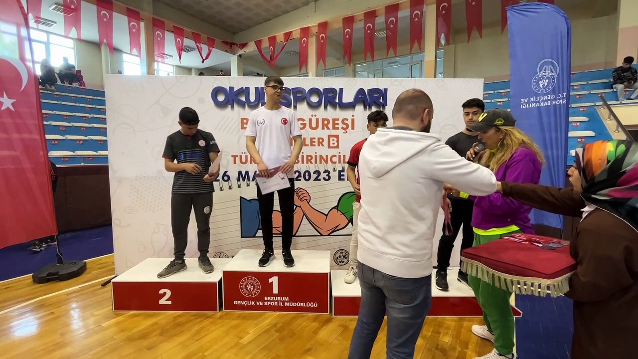 ERZURUM - Okul Sporları Bilek Güreşi Gençler Türkiye Şampiyonası tamamlandı